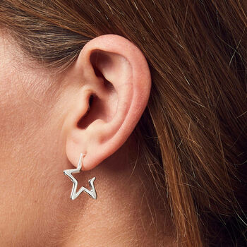 Open Star Hoop Earrings, 2 of 10
