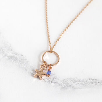 Floating Circle Necklace With Personalised Star Charm, 3 of 10