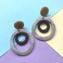 Brightly Coloured Wonky Hoop Retro Style Earrings, thumbnail 9 of 9