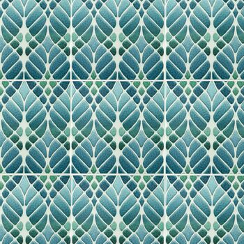 Art Nouveau Blue Turquoise Handprinted Ceramic Tile, 6 of 12
