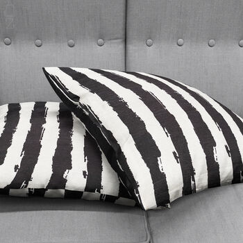 Striped Black And White Soft Cushion Cover, 4 of 7