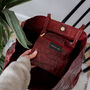 Personalised Real Leather Tote Bag Croc Print, thumbnail 3 of 12