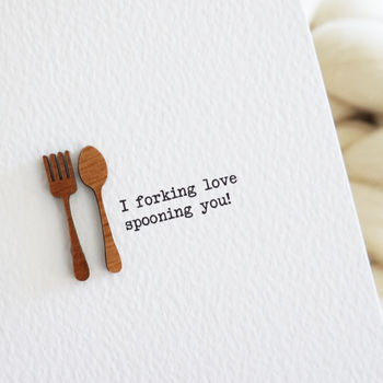 I Forking Love Spooning You Romance Funny Card, 2 of 2