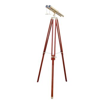 Personalised Double Barrel Telescope With Wooden Tripod, 3 of 8