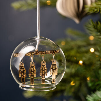 Personalised Nutcracker Family Glass Dome Bauble, 4 of 4