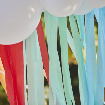 White Cloud Balloon Garland With Rainbow Streamers, 2 of 2
