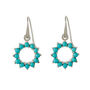 Halo Radiance Turquoise Sterling Silver/Gold Drop Earrings, thumbnail 5 of 10