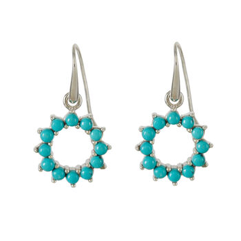 Halo Radiance Turquoise Sterling Silver/Gold Drop Earrings, 5 of 10