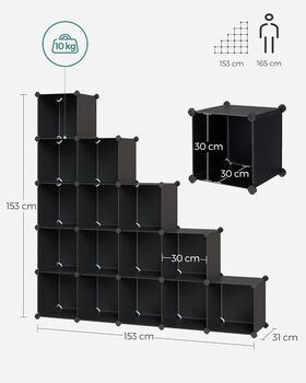 16 Cube Stackable Shoe And Storage Organizer Unit, 2 of 11