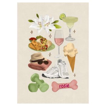 Personalised Favourite Things Illustration Print, 12 of 12