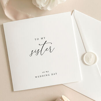 Luxury Wedding Day Card For Sister With Wax Seal, 3 of 8