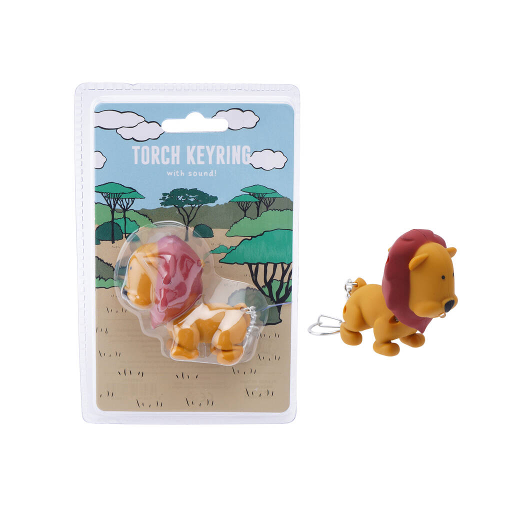 Lion LED Torch Keyring With Sound Effects By CGB Giftware