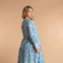 Indian Cotton China Blue Paisley Print Dress, thumbnail 3 of 4