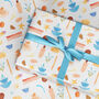 Abstract Wrapping Paper Roll Or Folded, Blue Tone, thumbnail 1 of 3