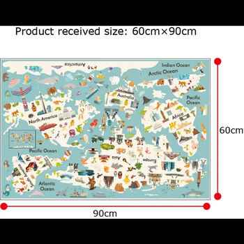 World Map Wildlife Animals Removable Wall Sticker, 5 of 6