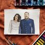 Personalised Couple's People Portrait In Watercolour, thumbnail 6 of 12