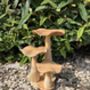 Set Of Three Wooden Mushrooms On A Base, thumbnail 2 of 3