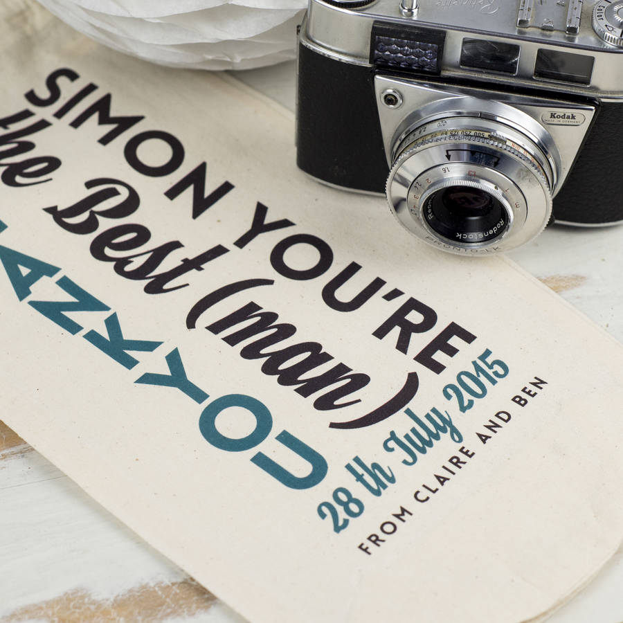 Personalised Best Man Wine Bag Thank You Gift By The Little Personalised Best Man Wine Bag Thank You Gift