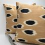 Square Ikat Silk Cushion Camel And Black Spot, thumbnail 7 of 9