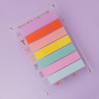 Colourful And Wipeable Wall Mounted Whiteboard Planner | One Week At A Time, 6 of 7