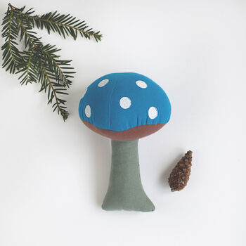 Fair Trade Mushroom Rattle Soft Toy, 3 of 6