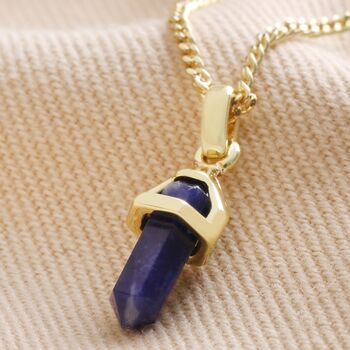 Sodalite Crystal Point Pendant Necklace, 4 of 11