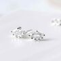 Sterling Silver Cubic Zirconia Marquise Stud Earrings, thumbnail 5 of 5