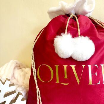 Personalised Velvet Christmas Sack, 3 of 9