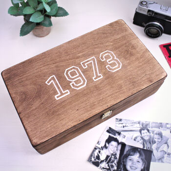 Personalised Wooden Year Memory Box, 5 of 6