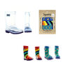 Squelch Transparent Wellies And Three Sock Set Fox, thumbnail 2 of 7