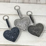 Large Puffed Heart Sparkly Keyring Bag Tag, thumbnail 1 of 3