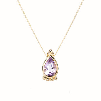 Amethyst 9ct Yellow Gold Melissa Dainty Necklace, 3 of 6