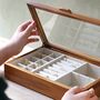 Personalised Birth Flower Glass Top Wood Jewellery Box, thumbnail 7 of 12
