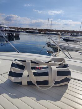 Nautical Stripe Cotton Canvas Gym Barrel Bag, 8 of 8