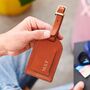 Personalised Luxury Leather Luggage Tag With Hot Stamped Name Or Initials, thumbnail 1 of 7