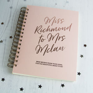 Hen Party Ideas Notonthehighstreet Personalised Hen Do Book Miss To Mrs Party Ideas