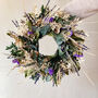Preserved Foliage Wreath With Purple Flowers, thumbnail 1 of 5