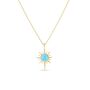 Blue Opal Northernstar Sterling Silver Pendant Necklace, thumbnail 4 of 5