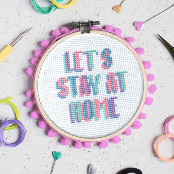 Let's Stay At Home Cross Stitch Craft Kit, 2 of 2