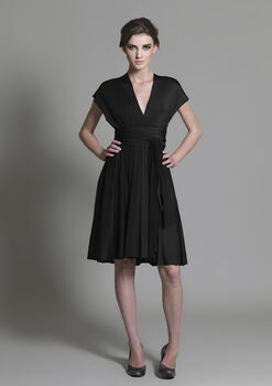 Black Multiway Knee Length Dress, 2 of 8