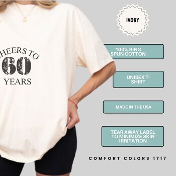 Personalised Cheers 60 Years T Shirt, 4 of 12