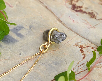 Natural Rough Diamond Necklace In 18k Yellow Gold, 4 of 5