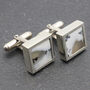 Dendritic Opal Sterling Silver Cufflinks, thumbnail 1 of 3