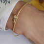 Brushed Gold Vermeil Bangle With Gemstone Detail, thumbnail 1 of 4