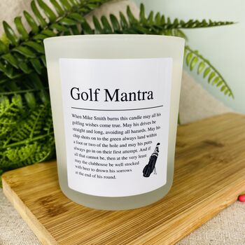 Funny Personalised Golf Positive Affirmation Candle, 2 of 11