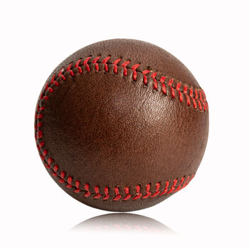 Personalised Vintage Full Cowhide Leather Baseball, 2 of 5