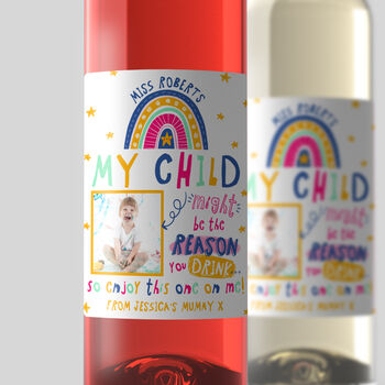 'Might Be The Reason You Drink' Personalised Photo Wine Label, 4 of 4