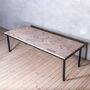 Medway Herringbone Oak Industrial Style Dining Table, thumbnail 1 of 7