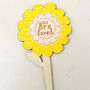 Hand Painted Yellow Wooden Flower, thumbnail 2 of 5