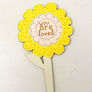 Hand Painted Yellow Wooden Flower, 2 of 5